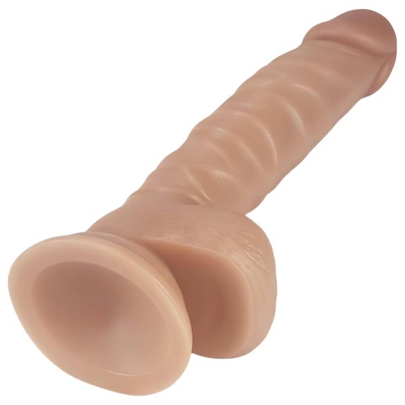 Lovetoy Real Extreme - realistični dildo sa vakuumom - 21cm (natur)