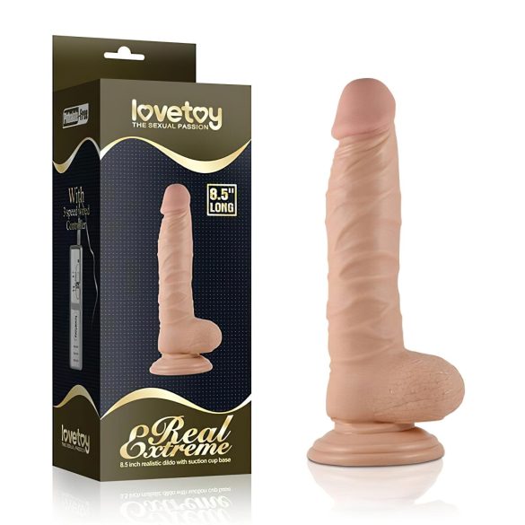 Lovetoy Real Extreme - realistični dildo sa vakuumom - 21cm (natur)