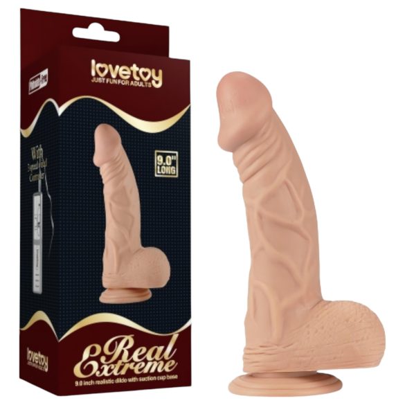 Lovetoy Real Extreme - sa vakuum bazom - 23cm (prirodno)