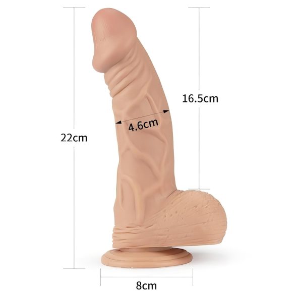 Lovetoy Real Extreme - sa vakuum bazom - 23cm (prirodno)