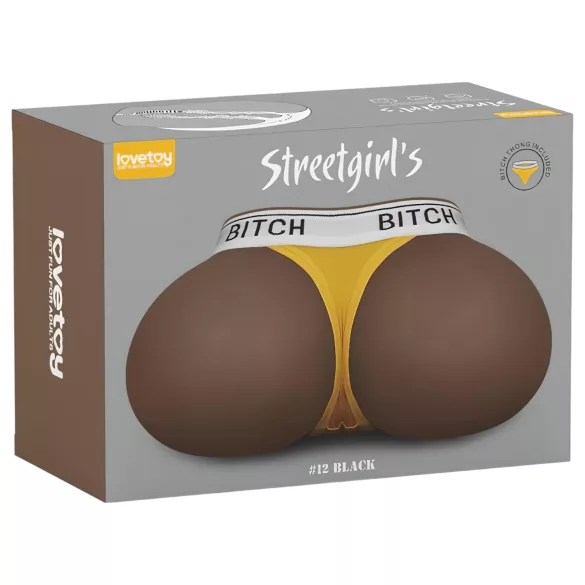 Lovetoy Streetgirl's 12 - torzo veštačke vagine i tanga (tamna prirodna boja)