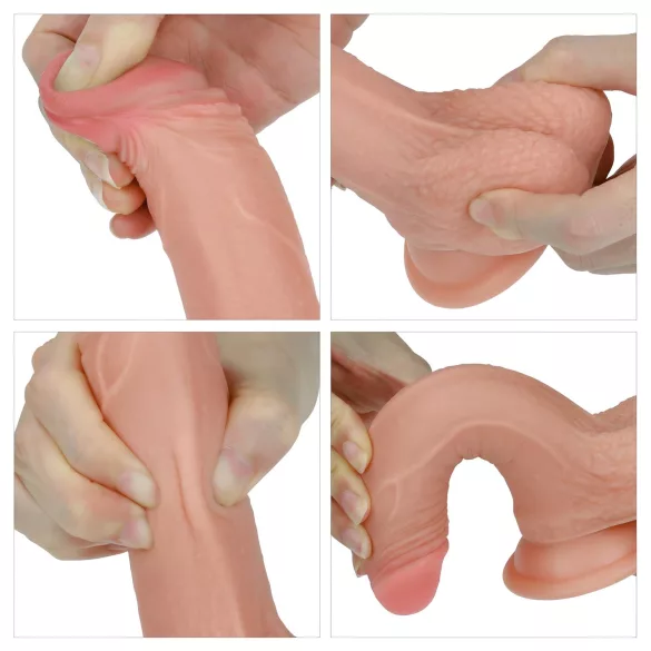 Lovetoy Natura Penis - Dvostruki prirodni dildo 18cm (prirodno)