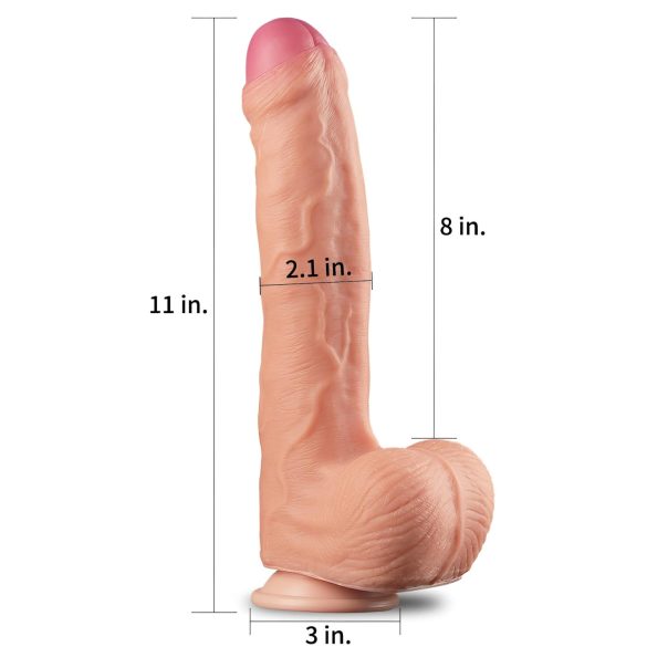 Lovetoy Pravi Osećaj - Dvostruki Dildo 28cm (prirodno)