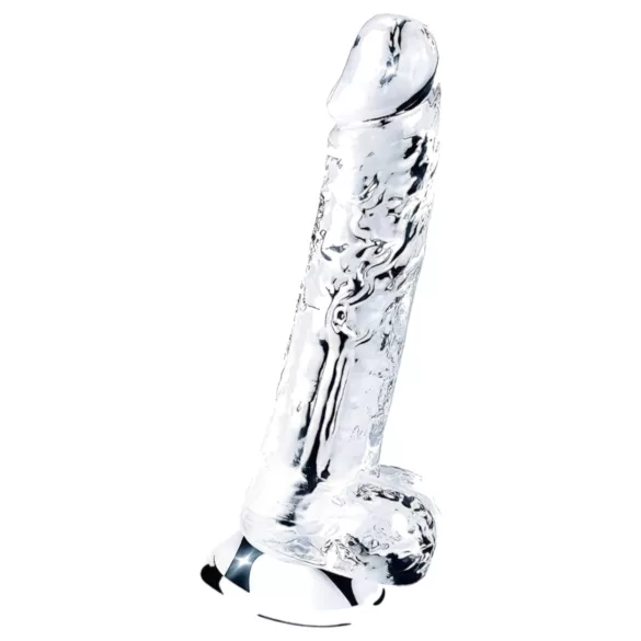 Lovetoy Flawless Transparent - dildo sa vakuumom - 19cm (proziran)