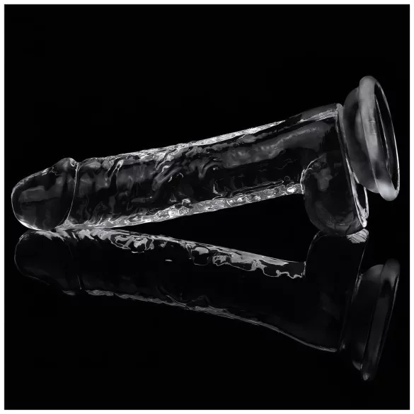 Lovetoy Flawless Transparent - dildo sa vakuumom - 19cm (proziran)
