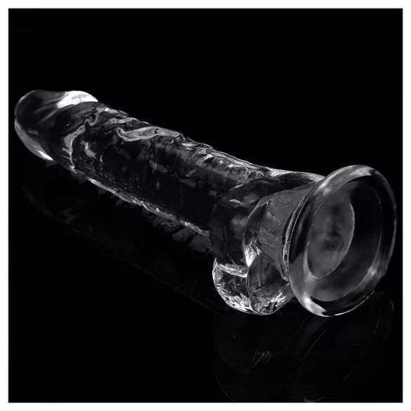 Lovetoy Flawless Transparent - dildo sa vakuumom - 19cm (proziran)