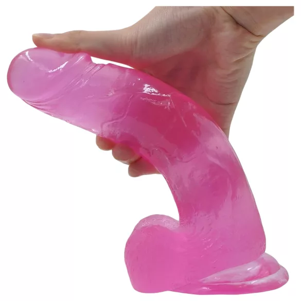 Lovetoy Jelly Studs - dildо sa vakum bazom - 20cm (ružičasti)