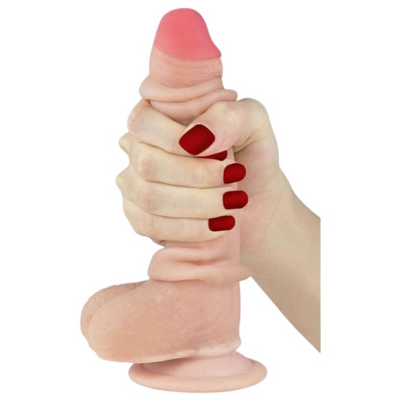 Lovetoy Sliding-Skin - dvoslojni dildo - 18cm (natur)