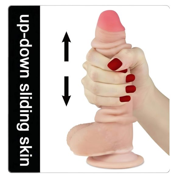 Lovetoy Sliding-Skin - dvoslojni dildo - 18cm (natur)