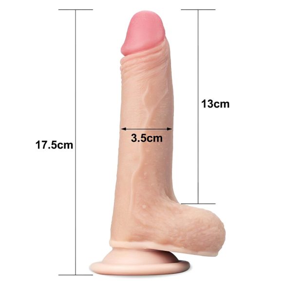 Lovetoy Sliding-Skin - dvoslojni dildo - 18cm (natur)