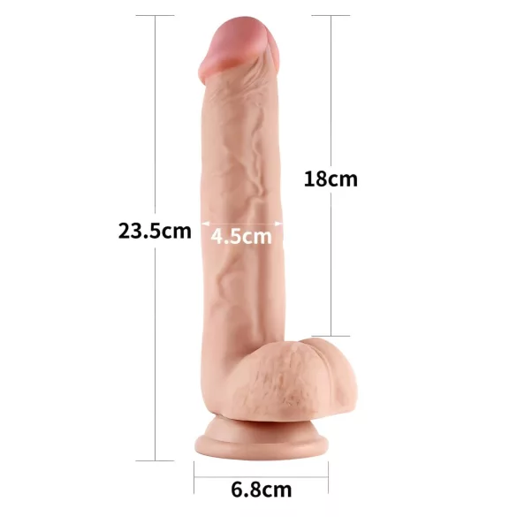 Lovetoy Sliding-Skin - dvoslojni dildo - 23cm (naturalan)