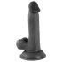 Gospodin Grub - realistični dildo sa vakuumom 17cm (crni)
