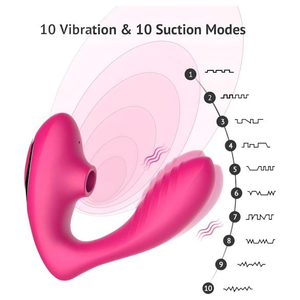 Tracy's Dog 2 - 2u1 vibrator sa vazdušnim talasom (roze)