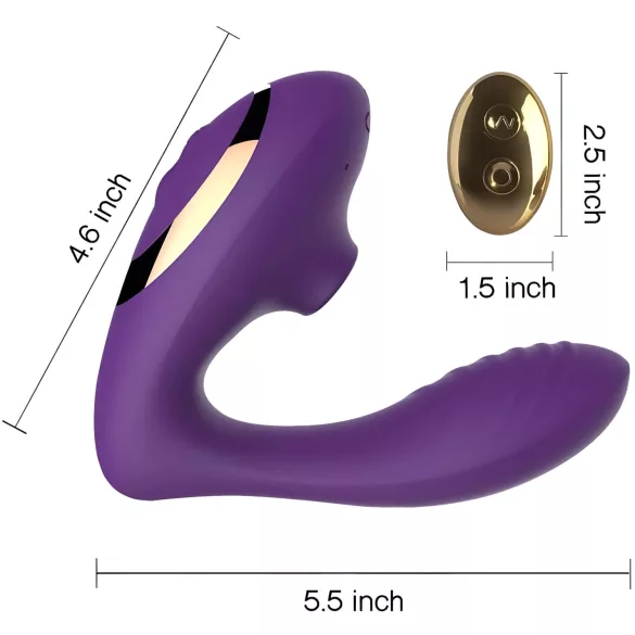 Tracy's Dog 2 - 2u1 vazdušni talasi vibrator (ljubičasti)