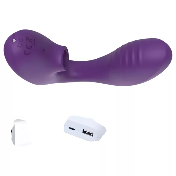 Tracy's Dog 2 - 2u1 vazdušni talasi vibrator (ljubičasti)