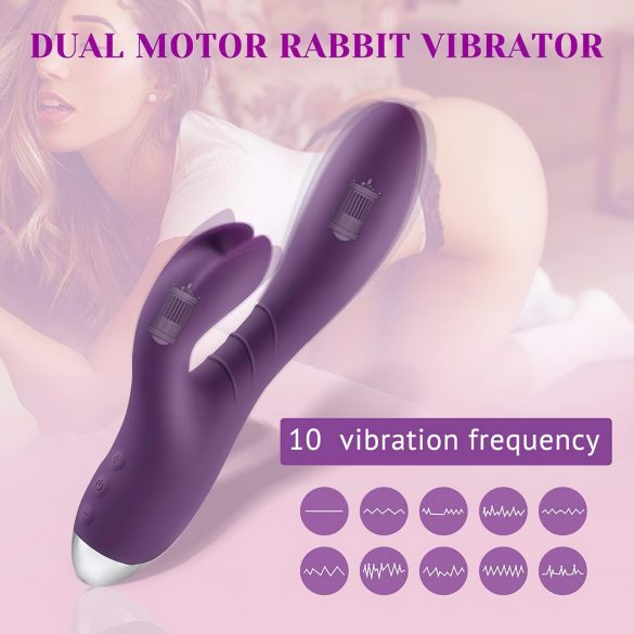Tracy's Dog Zeka - vodootporni vibrator s klitoralnim dodatkom (ljubičasti)