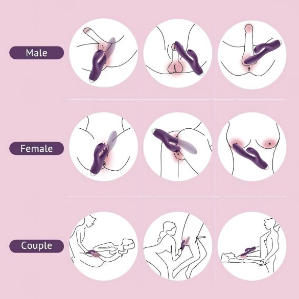 Tracy's Dog Zeka - vodootporni vibrator s klitoralnim dodatkom (ljubičasti)