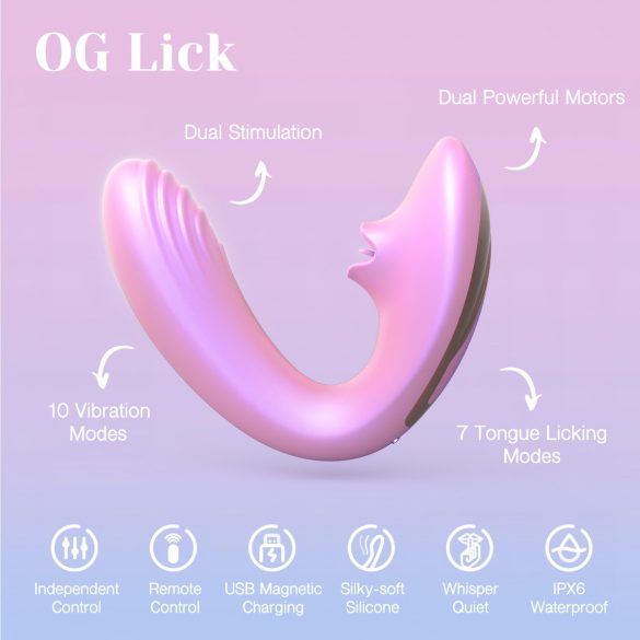 Tracy's Dog OG Lick - G-tačka vibrator i stimulator klitorisa (roze)