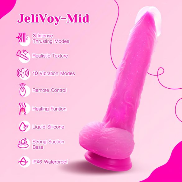 Tracy's Dog Jelivoy-Mid - realistični vibrator - 20cm (pink)