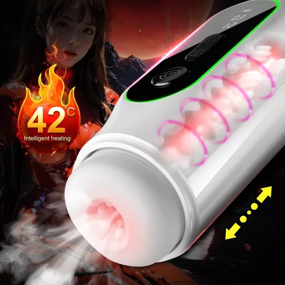 Leopard - crni vibrirajući masturbator sa pokretom gore-dole