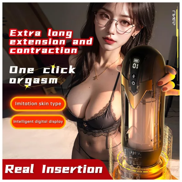 Leopard - masturbator za guranje (crni)