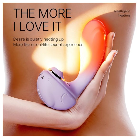 Leopard - usisni, vibrirajući vibrator (ljubičasti)