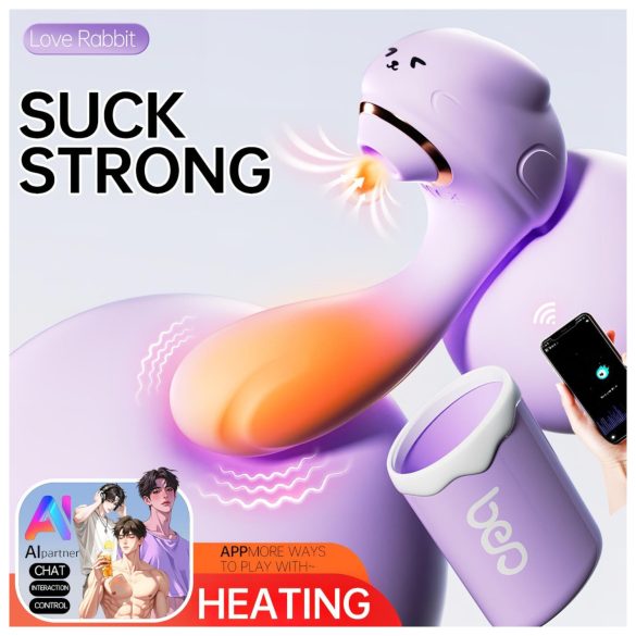 Leopard - usisni, vibrirajući vibrator (ljubičasti)