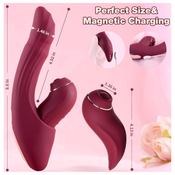 Vibeconnect - 2u1 G-tačka i klitoralni vibrator (crveni)