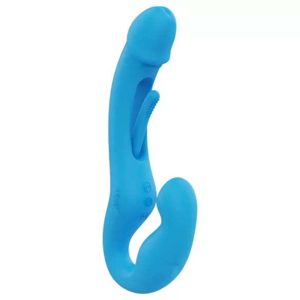 Honey Play Box Harmony Duo - pametni strap-on vibrator s jezikom (plavo)