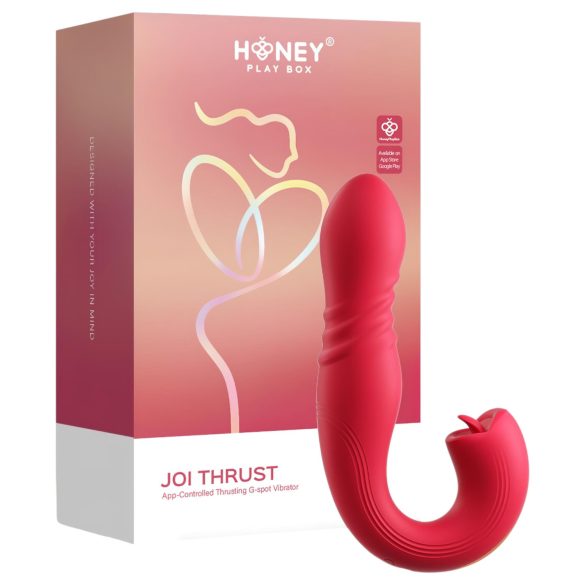 Honey Play Box Joi Thrust 2 - pametan vibrator sa funkcijom lizanja (crveni)