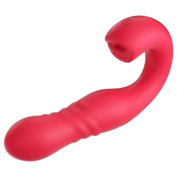Honey Play Box Joi Thrust 2 - pametan vibrator sa funkcijom lizanja (crveni)