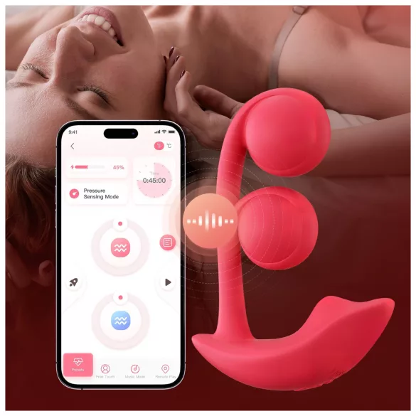 Honey Play Box Melody - pametni, biserni 2u1 vibrator (crveni)
