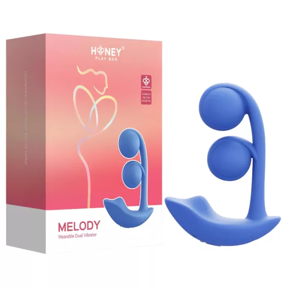 Honey Play Box Melody - pametan, biserni 2u1 vibrator (plavi)