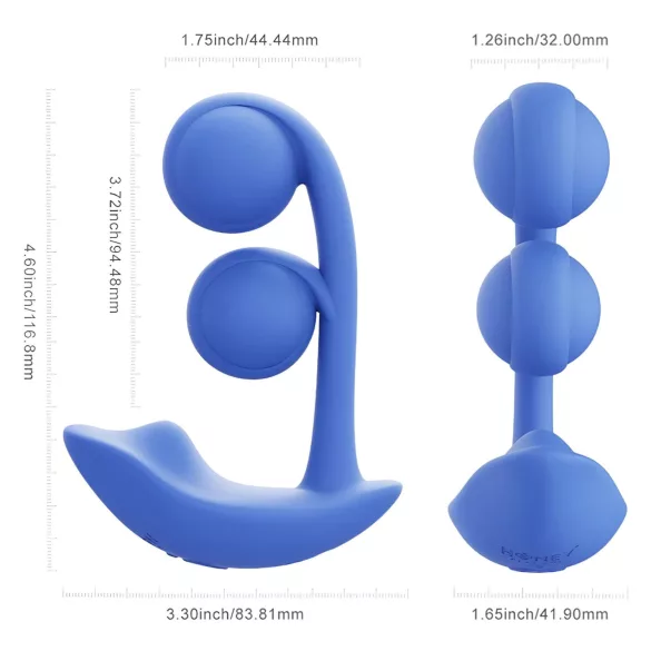 Honey Play Box Melody - pametan, biserni 2u1 vibrator (plavi)