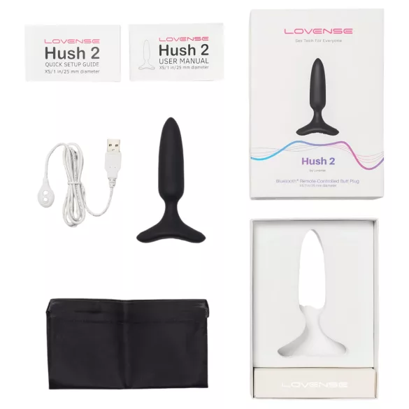 LOVENSE Hush 2 XS - mali punjivi analni vibrator (25 mm) - crni