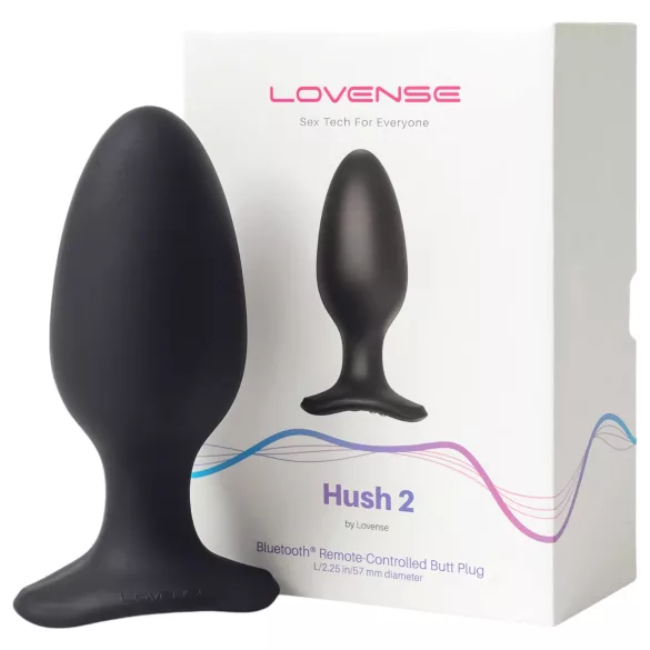 LOVENSE Hush 2 L - punjivi mali analni vibrator (57mm) - crni