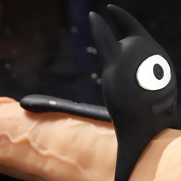 AlvUp - vibracioni penis prsten sa stimulatorom klitorisa (crni)