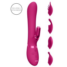 Vive Chou - punjivi vibrator sa glavama, boja roze