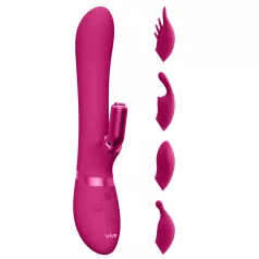 Vive Chou - punjivi vibrator sa glavama, boja roze