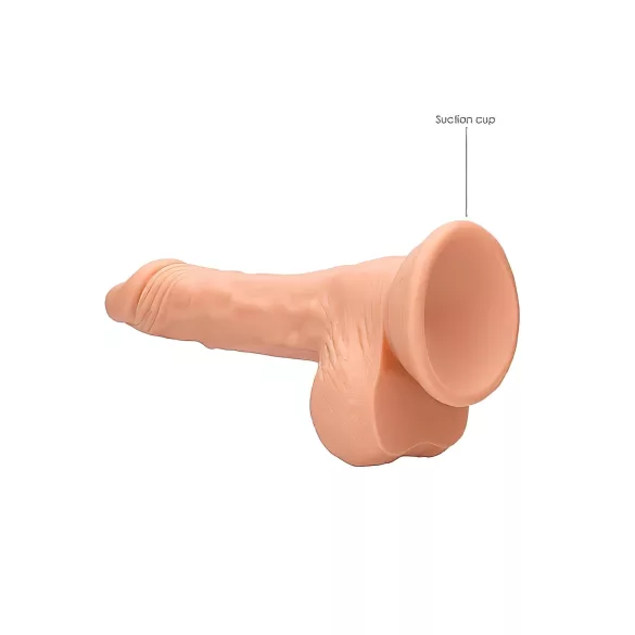 RealRock Dong 7 - реалистични дилдо са тестисима (17cm) - природна боја