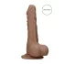 RealRock Dong 7 - prirodan dildo sa testisima (17cm) - tamna prirodna boja