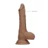 RealRock Dong 7 - prirodan dildo sa testisima (17cm) - tamna prirodna boja