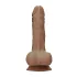 RealRock Dong 7 - prirodan dildo sa testisima (17cm) - tamna prirodna boja
