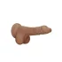 RealRock Dong 7 - prirodan dildo sa testisima (17cm) - tamna prirodna boja