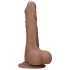 RealRock Dong 7 - prirodan dildo sa testisima (17cm) - tamna prirodna boja