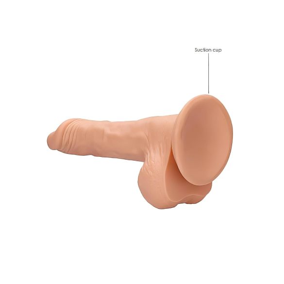 RealRock Dong 8 - realistični dildo sa testisima (20cm) - prirodna boja