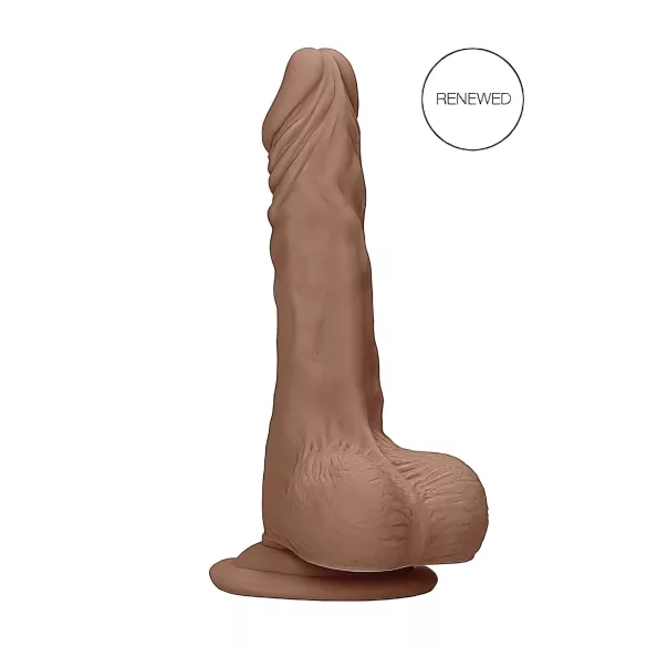 RealRock Dong 10 - реалистичан дилдо са тестисима (25cm) - тамна природна боја
