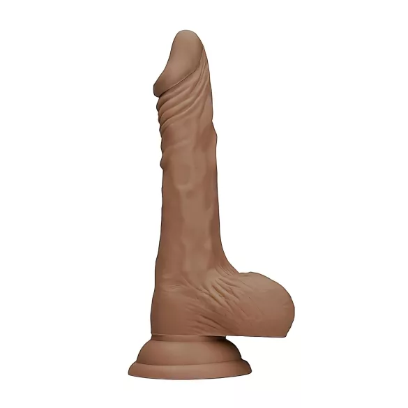 RealRock Dong 10 - реалистичан дилдо са тестисима (25cm) - тамна природна боја