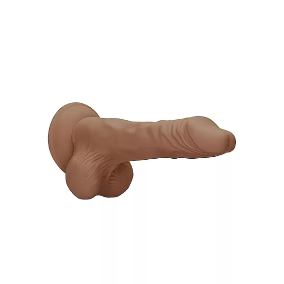 RealRock Dong 10 - реалистичан дилдо са тестисима (25cm) - тамна природна боја
