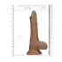 RealRock Dong 10 - реалистичан дилдо са тестисима (25cm) - тамна природна боја
